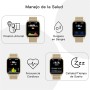 Popglory Reloj Inteligente Mujer, Smartwatch Con Llamadas, Presión Arterial, 100+ Deportes, Frecuencia Respiratoria, Cardíaca,