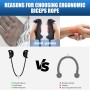 HXD-ERGO Biceps Triceps Rope Bicep Curl for Cable Machine, Training Pulley System, Ergonomic Traction Rope for Biceps and
