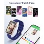 SHANG WING Reloj Inteligente para Mujer, Pulsera Inteligente con Oxímetro, IP68 Impermeable, DIY Esfera, Monitor Sueño,