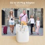 BHHB Paquete de 2 Adaptador Enchufe USA, de Español de 2 Pines a Americano de 3 Pines Adaptador Enchufe Americano, Adaptador de