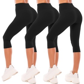 SINOPHANT Leggins Cortos Mujer Cintura Alta 3/4 Pantalones Deportivos Capri Mallas Deporte