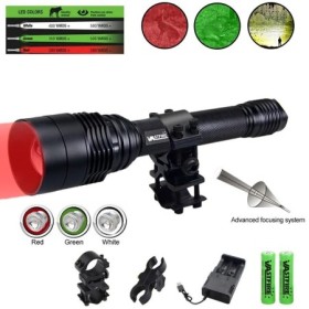 Linterna táctica resistente al agua con zoom para Rifle, linterna de c