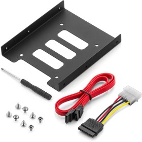 deleyCON Marco de Montaje para Discos Duros de 2,5" Adaptador de SSD a 3,5" Marco Extraíble Marco de Montaje Rieles de Soporte