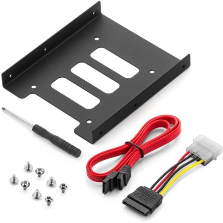 deleyCON Marco de Montaje para Discos Duros de 2,5" Adaptador de SSD a 3,5" Marco Extraíble Marco de Montaje Rieles de Soporte