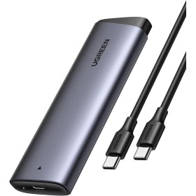 UGREEN Carcasa SSD M.2 NVMe PCIe USB C 3.2 Gen 2 10Gbps UASP Compatible con 4TB M/M+B Key 2230/2242/2260/2280, Caja para Disco
