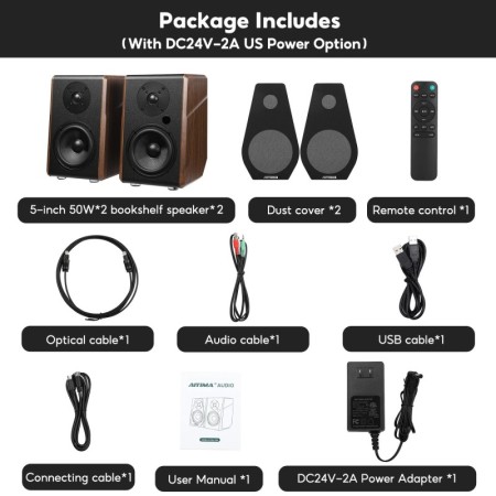 AIYIMA S700 -Altavoces para estantería, sistema de sonido HiFi inalámb