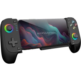 Mars Gaming MGPX, Gamepad Bluetooth 5.0 2en1, RGB Neon, Vibración Dual y Función Turbo, Soporte Smartphone Hasta 6.8", Mando