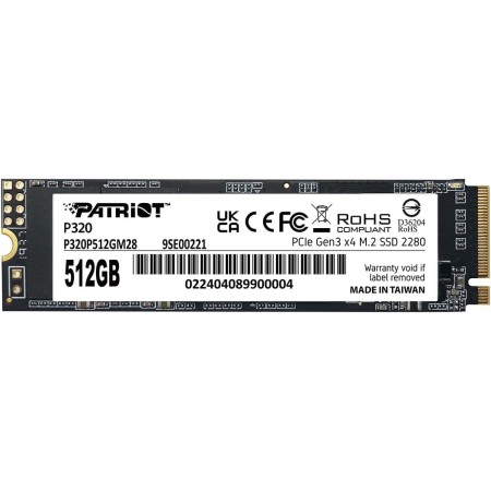 Patriot P320 512GB SSD Interno - NVMe PCIe Gen 3x4 - M.2 2280 - Unidad de Estado Sólido - P320P480GM28