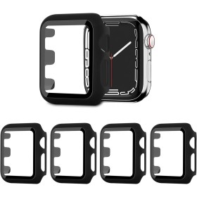 AOTUAO 4 Piezas Funda Compatible con Apple Watch Series 1 2 3 38mm, Estuche Rígido Delgado PC Protector de Pantalla Cristal