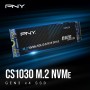 PNY CS1030 500GB M.2 NVMe PCIe Gen3 x4, Velocidad de Lectura de 2000MB/s, Velocidad de Escritura 1100MB/s Internal Solid State