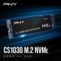 PNY CS1030 500GB M.2 NVMe PCIe Gen3 x4, Velocidad de Lectura de 2000MB/s, Velocidad de Escritura 1100MB/s Internal Solid State