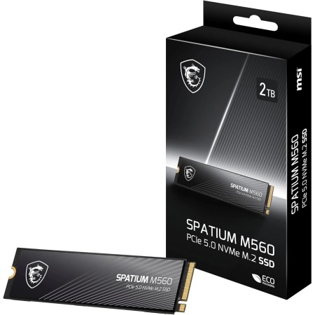 MSI Spatium M560 SSD 2TB PCIe 5.0 NVMe M.2 Unidad de Estado sólido Interna, 10.300MB/s de Lectura y 8.700MB/s de Escritura, 3D