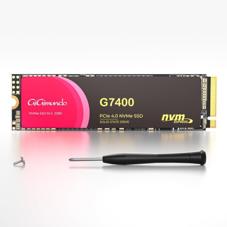 GiGimundo G7400 512GB M.2 PCIe Gen 4.0x4 NVMe SSD - MAX 7200MB/s de Lectura, 4400MB/s de Escritura, máximo Rendimiento,