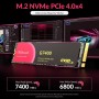 GiGimundo G7400 512GB M.2 PCIe Gen 4.0x4 NVMe SSD - MAX 7200MB/s de Lectura, 4400MB/s de Escritura, máximo Rendimiento,