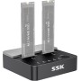 SSK 20 Gbps Caja SSD NVMe M.2 de Doble Bahía, Estaciones de Acoplamiento sin Herramientas para Discos Duros Adaptador USB 3.2
