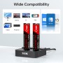 SSK 20 Gbps Caja SSD NVMe M.2 de Doble Bahía, Estaciones de Acoplamiento sin Herramientas para Discos Duros Adaptador USB 3.2