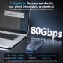ACASIS Caja SSD M.2 NVMe 80Gbps, TBU501 Pro Compatible con Thunderbolt5/USB4 V2.0, Compatible de Nuevo con USB3.2/3.1/3.0 (Gris