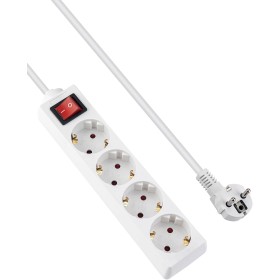 GRIFEMA Regleta Enchufes con 4 Tomas y Interruptor, 3500 W, 16 A, 1,5 m, Blanco, Protección Infantil, Orientación a 45 Grados,