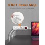 GRIFEMA Regleta Enchufes con 4 Tomas y Interruptor, 3500 W, 16 A, 1,5 m, Blanco, Protección Infantil, Orientación a 45 Grados,