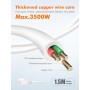 GRIFEMA Regleta Enchufes con 4 Tomas y Interruptor, 3500 W, 16 A, 1,5 m, Blanco, Protección Infantil, Orientación a 45 Grados,