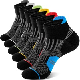 Niofind Men's Women's Ankle Socks, Breathable Short for Sport, Running, Cycling, Cotton 6 Pairs 43-46 37-42