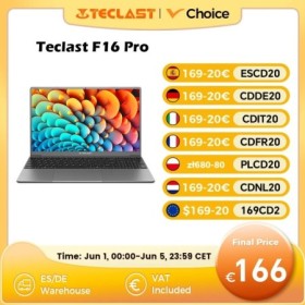 TECLAST F16Pro Laptop 15.6 pulgadas, 16GB RAM 512GB SSD, para CPU Inte