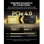 ORICO OG7000 2TB NVMe SSD, PCIe Gen4 M.2 SSD, hasta 7400MB/s, Solución Térmica de Grafeno, Ideal para Edición 4K, Renderizado