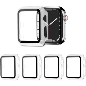 AOTUAO 4 Piezas Funda Compatible con Apple Watch Series 1 2 3 38mm, Estuche Rígido Delgado PC Protector de Pantalla Cristal