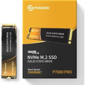 PHIXERO SSD NVME P7000PRO de 2 TB, PCIe Gen4x4, M.2 2280 NVMe SSD interno para juegos, velocidades de lectura de hasta 7.000