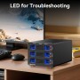 Carcasa NVMe Híbrida 2*3.5 RAID HDD+3*M.2 con ventilador para 2.5/3.5" SATA HDD/SSD, Carcasa Disco Duro USB3.2 Gen2 10Gbps