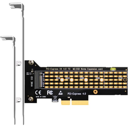 GLOTRENDS PA22110 Adaptador M.2 NVMe a PCIe 4.0 X4 para SSD 22110 M.2 NVMe