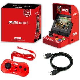 UNICO SNK MVS Mini Arcade y Juego de Mando Rojo [Cable HDMI Incluido], Precargado con 45 Juegos SNK Neo Geo con Licencia