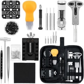AiQInu Kit de Reparación de Relojes,150 Piezas de Herramientas de Reparación de Relojes para Abrir y Reparar Relojes, Cambiar