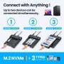 GRAUGEAR Estación de acoplamiento M.2 NVMe y SATA SSD/HDD, estación de clonación USB-C de 10 Gbps para HDD y SSD SATA de 2.5
