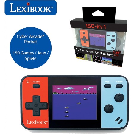 Lexibook, Spider-Man, Cyber Arcade Pocket, Consola de Juegos portátil, 150 Juegos, Pantalla LCD de 1,8", Funciona con Pilas,