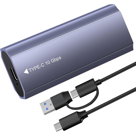 Carcasa SSD M2 NVMe/SATA, USB C 3.2 Gen 2 10Gbps Adaptador m2 a USB con UASP 4TB M/M+B Key 2230/2242/2260/2280, Compatible Mac,