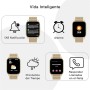 Popglory Reloj Inteligente Mujer, Smartwatch Con Llamadas, Presión Arterial, 100+ Deportes, Frecuencia Respiratoria, Cardíaca,
