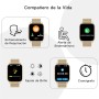 Popglory Reloj Inteligente Mujer, Smartwatch Con Llamadas, Presión Arterial, 100+ Deportes, Frecuencia Respiratoria, Cardíaca,