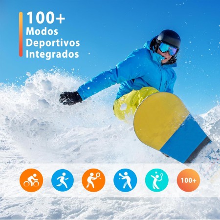 Popglory Reloj Inteligente Mujer, Smartwatch Con Llamadas, Presión Arterial, 100+ Deportes, Frecuencia Respiratoria, Cardíaca,