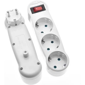 Enchufes Múltiple con Interruptor y 3 Enchufes Schuko, Adaptador de Enchufes con Interruptor Seguridad, Ladron de Enchufe