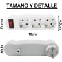 Enchufes Múltiple con Interruptor y 3 Enchufes Schuko, Adaptador de Enchufes con Interruptor Seguridad, Ladron de Enchufe