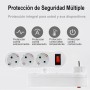 Enchufes Múltiple con Interruptor y 3 Enchufes Schuko, Adaptador de Enchufes con Interruptor Seguridad, Ladron de Enchufe
