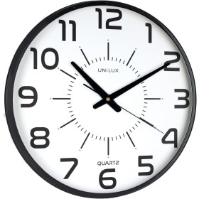 Unilux, Reloj de Pared Silencioso Pop, 30.5 cm, Color Negro