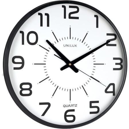 Unilux, Reloj de Pared Silencioso Pop, 30.5 cm, Color Negro