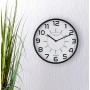 Unilux, Reloj de Pared Silencioso Pop, 30.5 cm, Color Negro
