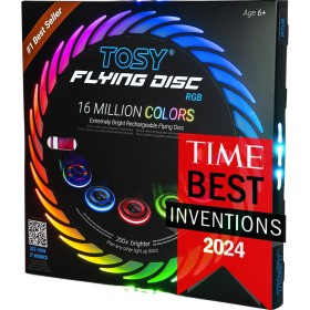 TOSY Disco Volador 16 Millones de Colores RGB o 36 LED, Brillante, Modos Inteligentes, iluminación automática, Recargable,