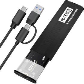 Carcasa SSD M.2 NVMe, 10 Gbps Caja SSD M2 con Cable 2 en 1, USB C 3.2 Gen 2 Adaptador para SSD NVMe PCIe M-Key/M+B Key, Aluminio