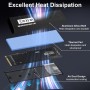 Carcasa SSD M.2 NVMe, 10 Gbps Caja SSD M2 con Cable 2 en 1, USB C 3.2 Gen 2 Adaptador para SSD NVMe PCIe M-Key/M+B Key, Aluminio
