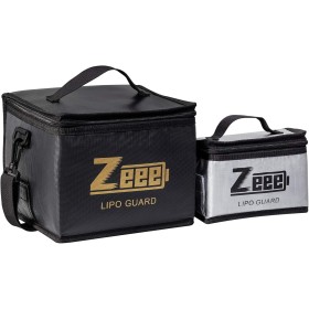Zeee Lipo Safe Bag Bolsa Ignífuga a Prueba de Explosiones de Gran Capacidad para Guardar Batería Lipo(1 Negro y 1 Plateado)