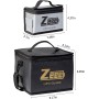 Zeee Lipo Safe Bag Bolsa Ignífuga a Prueba de Explosiones de Gran Capacidad para Guardar Batería Lipo(1 Negro y 1 Plateado)